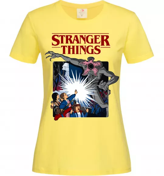 Женская футболка Art stranger things Лимонный фото