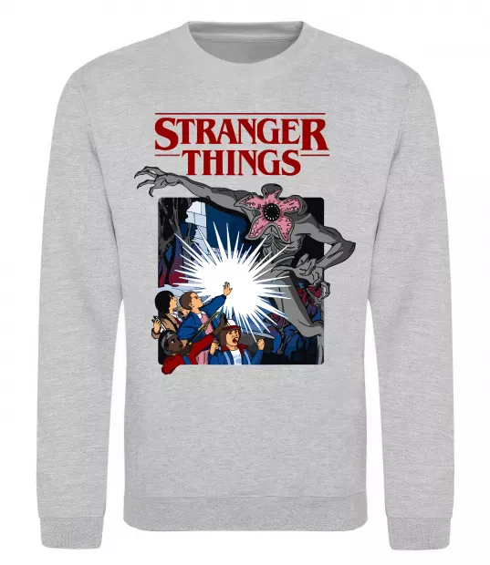Свитшот Art stranger things Серый меланж фото