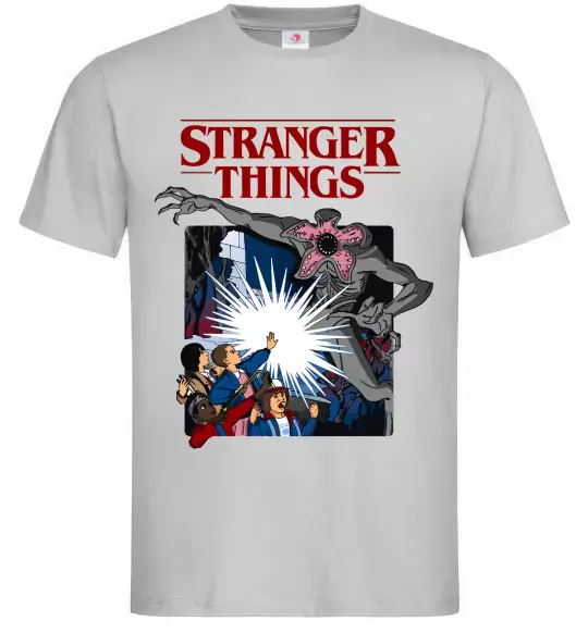 Чоловіча футболка Art stranger things Сірий фото