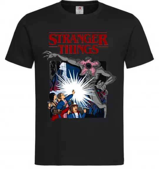 Чоловіча футболка Art stranger things Чорний фото