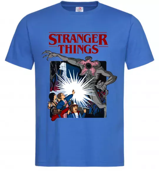 Чоловіча футболка Art stranger things Яскраво-синій фото