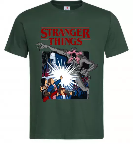 Чоловіча футболка Art stranger things Темно-зелений фото