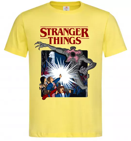 Чоловіча футболка Art stranger things Лимонний фото