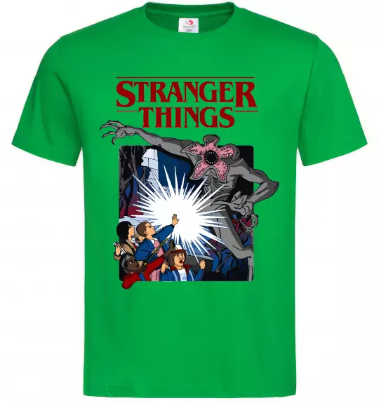 Чоловіча футболка Art stranger things Зелений фото
