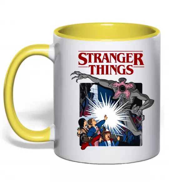 Чашка с цветной ручкой Art stranger things Солнечно желтый фото