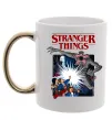 Чашка с цветной ручкой Art stranger things Золото фото