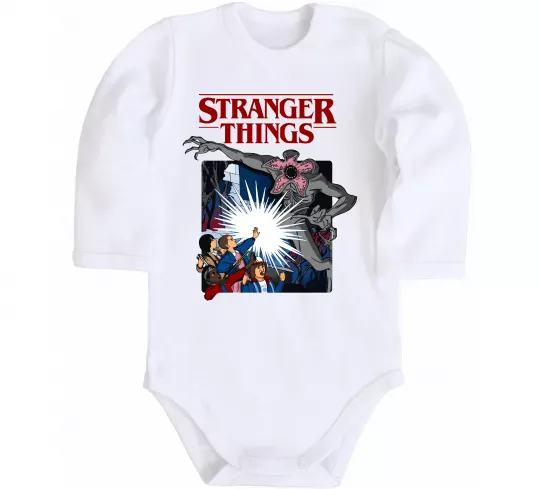Детский боди Art stranger things Белый фото
