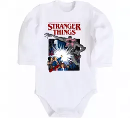 Детский боди Stranger things ABCD Белый фото