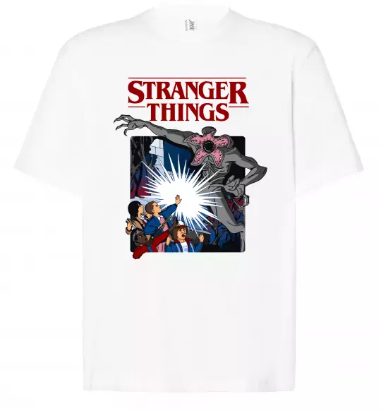 Футболка Оверсайз Art stranger things Белый фото
