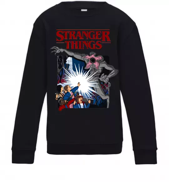 Детский Свитшот Art stranger things Черный фото
