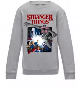 Детский Свитшот Stranger things ABCD Черный фото