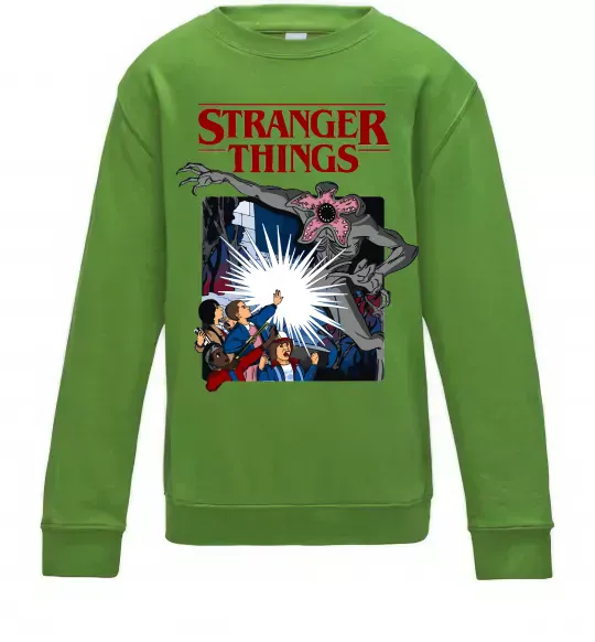 Детский Свитшот Art stranger things Лаймовый фото