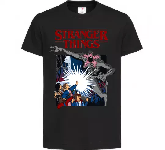 Дитяча футболка Art stranger things Чорний фото