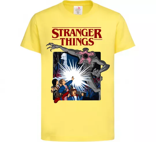 Дитяча футболка Art stranger things Лимонний фото