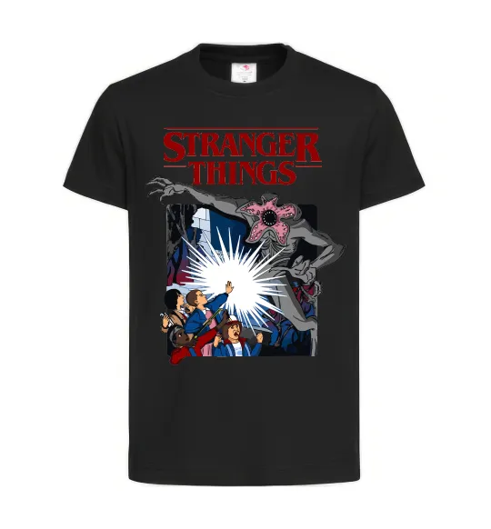Дитяча футболка Art stranger things Чорний фото