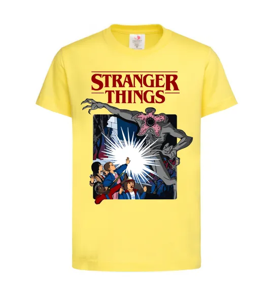 Дитяча футболка Art stranger things Лимонний фото