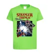 Дитяча футболка Art stranger things Лаймовий фото