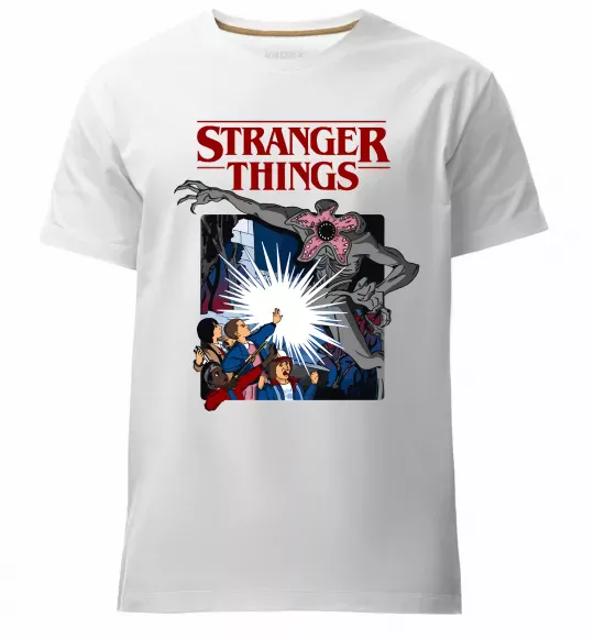 Чоловіча преміум футболка Art stranger things Білий фото
