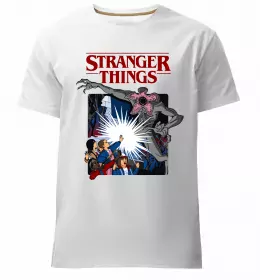 Мужская премиум футболка Stranger things ABCD Черный фото