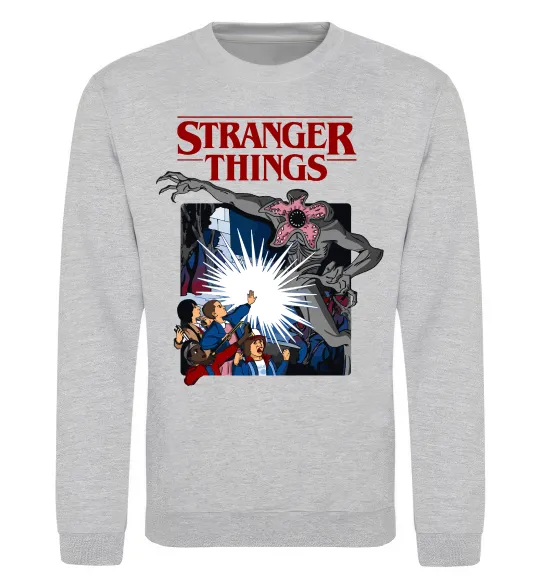 Свитшот Art stranger things Серый меланж фото