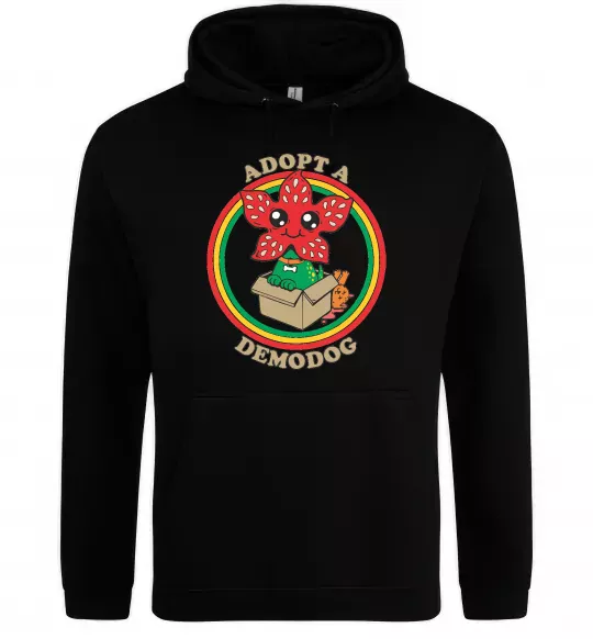 Мужская толстовка (худи) Adopt a demodog Черный фото
