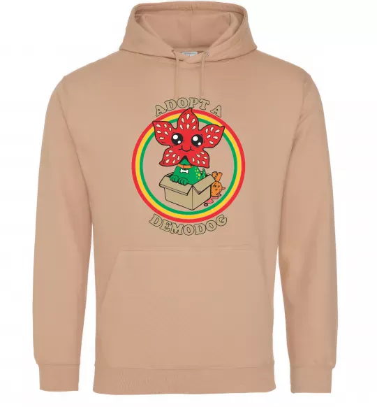 Женская толстовка (худи) Adopt a demodog Песочный фото