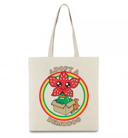 Еко-сумка Adopt a demodog Бежевий фото