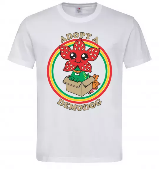 Мужская футболка Adopt a demodog Белый фото
