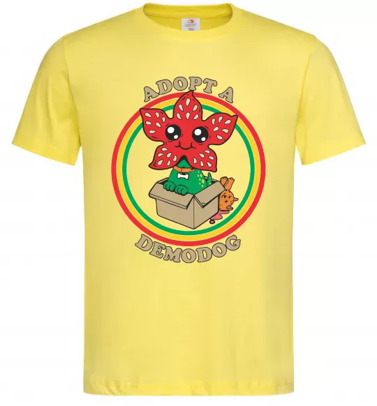 Мужская футболка Adopt a demodog Лимонный фото