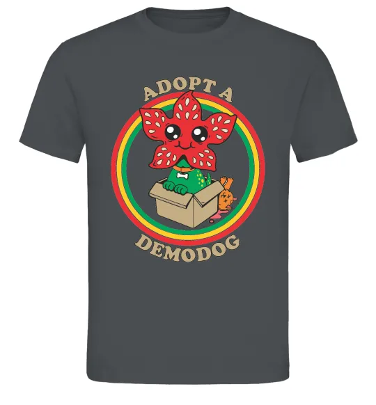 Мужская футболка Adopt a demodog Графит фото