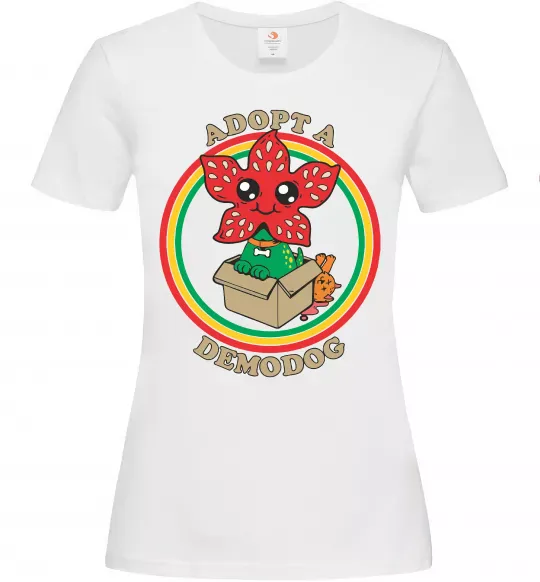 Женская футболка Adopt a demodog Белый фото