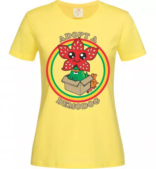 Женская футболка Adopt a demodog Лимонный фото