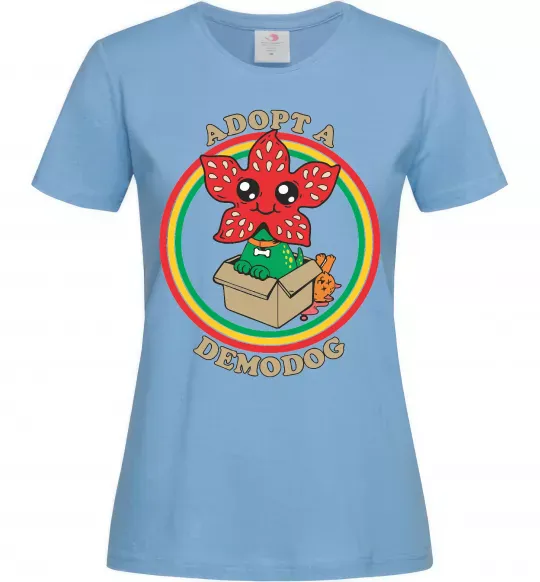 Женская футболка Adopt a demodog Голубой фото