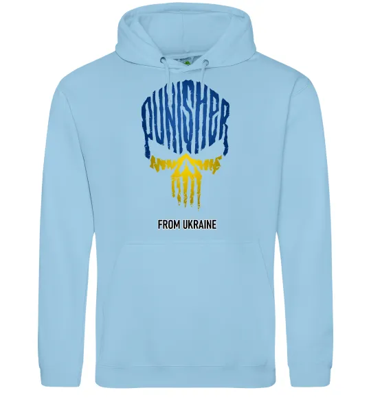 Мужская толстовка (худи) Punisher from Ukraine Голубой фото