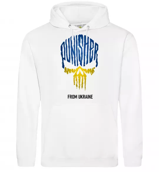 Женская толстовка (худи) Punisher from Ukraine Белый фото