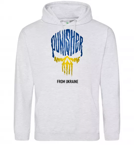 Женская толстовка (худи) Punisher from Ukraine Серый меланж фото