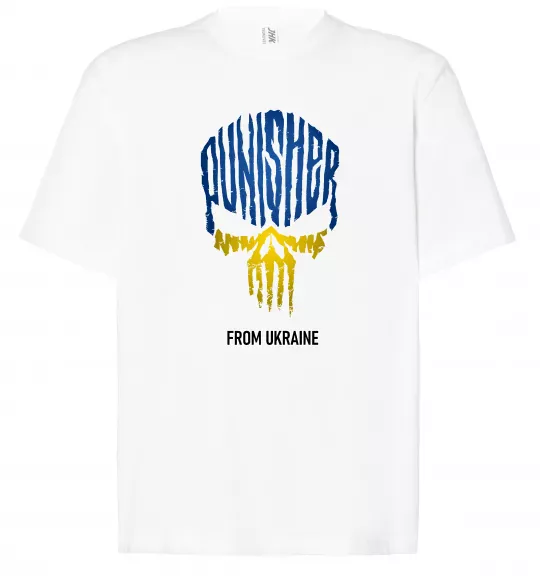 Футболка Оверсайз Punisher from Ukraine Белый фото