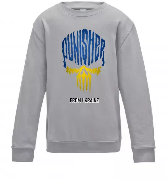 Детский Свитшот Punisher from Ukraine Серый меланж фото