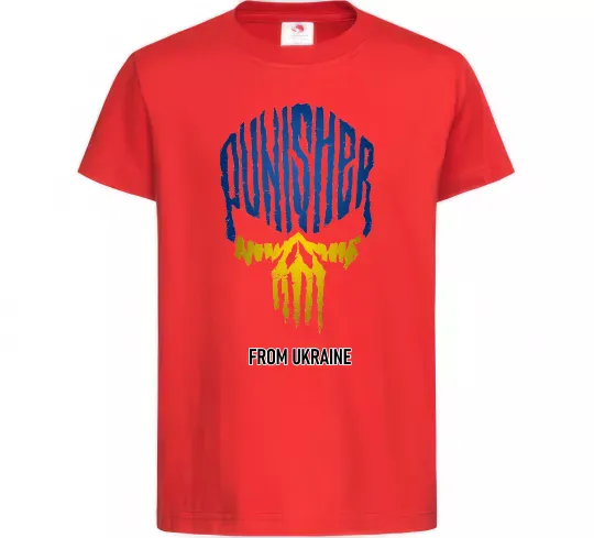 Детская футболка Punisher from Ukraine Красный фото