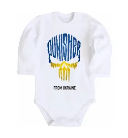 Дитячий бодік Punisher from Ukraine Білий фото