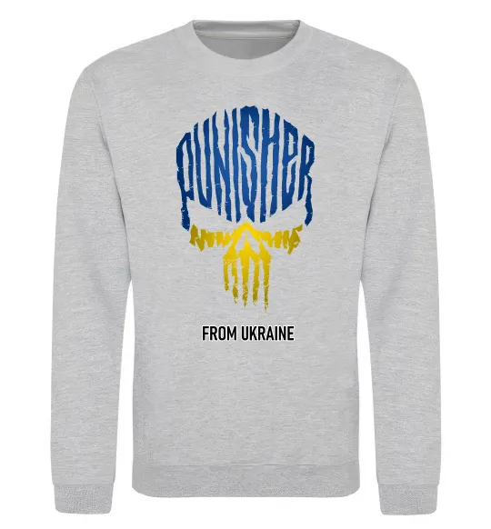 Світшот Punisher from Ukraine Сірий меланж фото