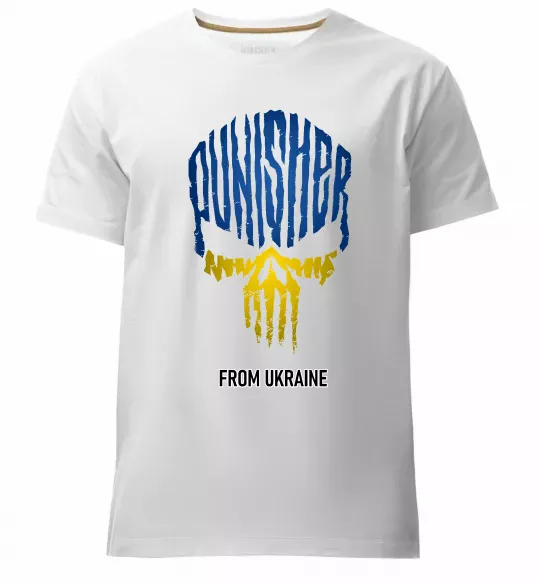Мужская премиум футболка Punisher from Ukraine Белый фото