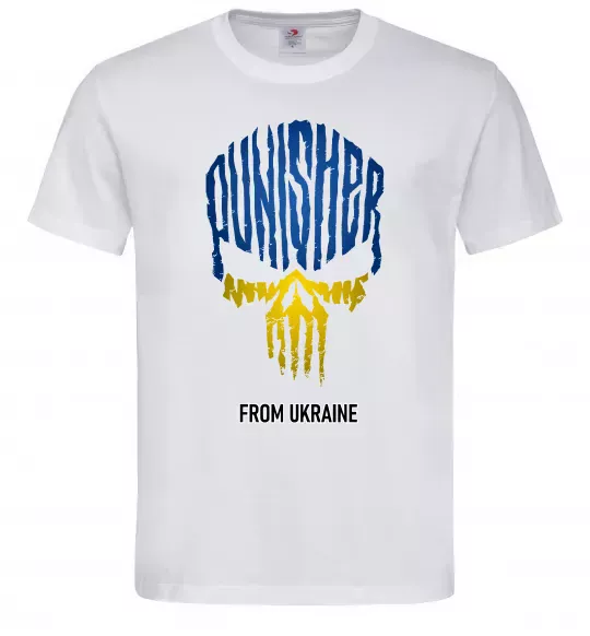 Мужская футболка Punisher from Ukraine Белый фото