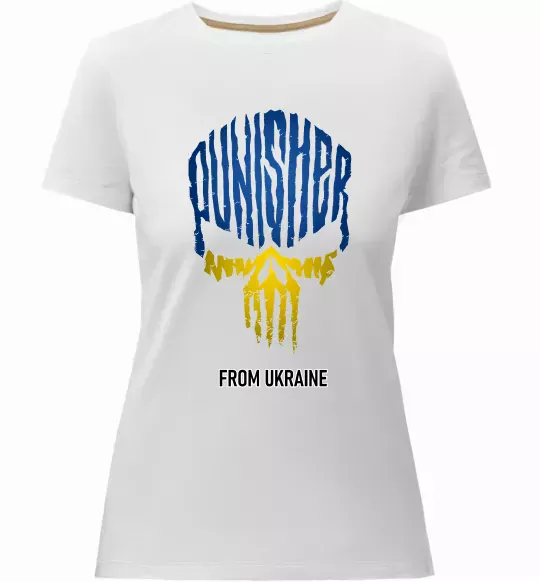 Женская премиум футболка Punisher from Ukraine Белый фото