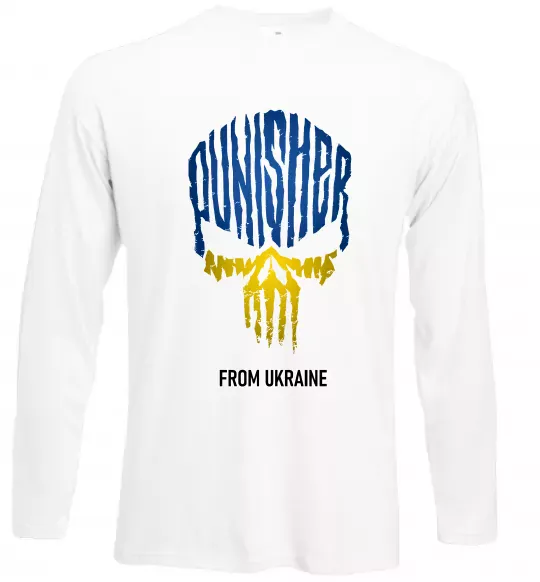 Лонгслив Punisher from Ukraine Белый фото