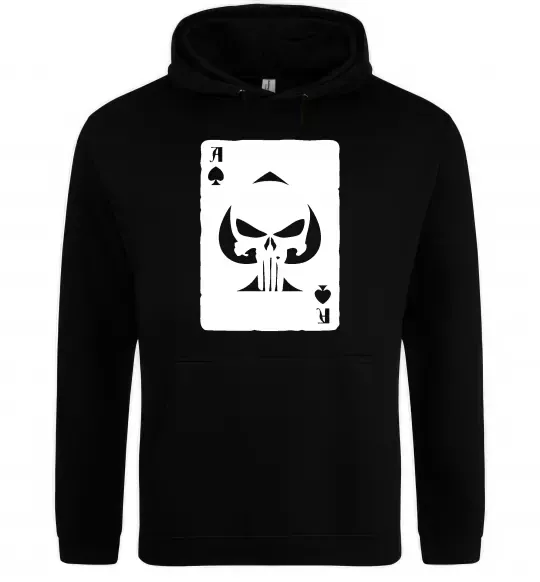 Мужская толстовка (худи) Punisher card Черный фото