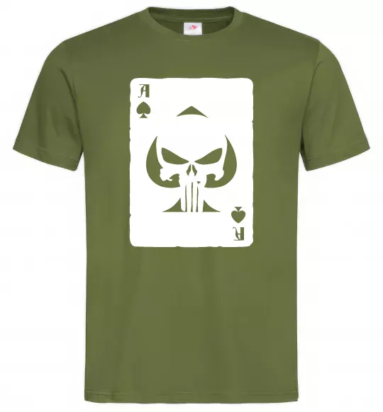 Мужская футболка Punisher card Оливковый фото