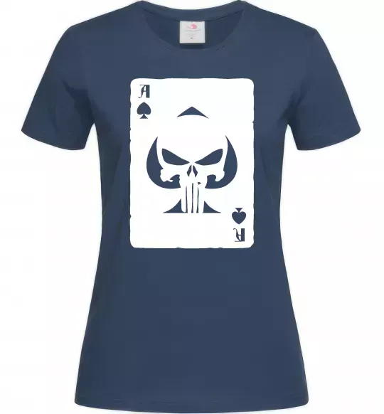 Женская футболка Punisher card Темно-синий фото