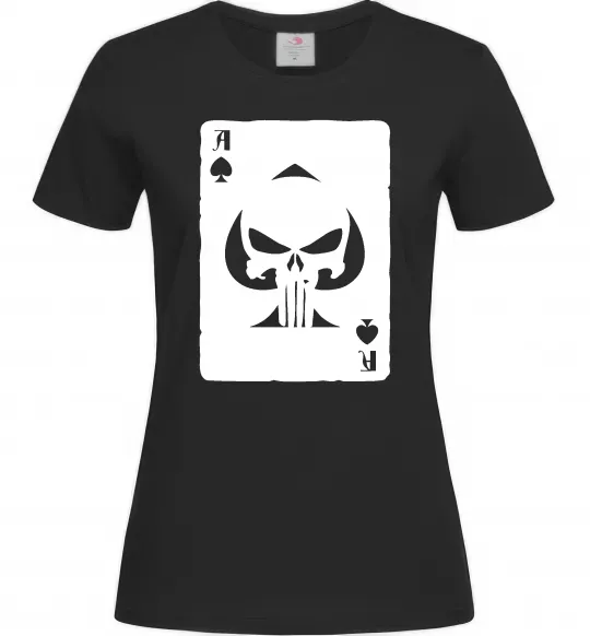 Женская футболка Punisher card Черный фото
