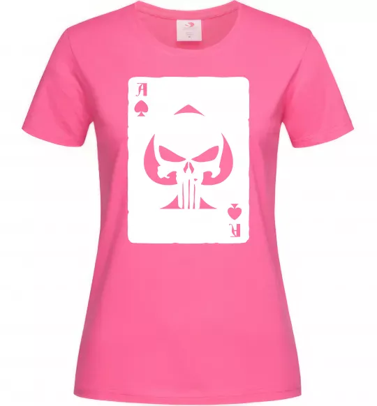 Женская футболка Punisher card Ярко-розовый фото